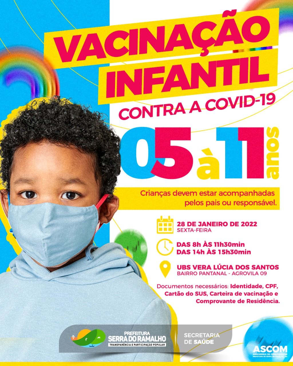Chegou a hora de nossos pequeninos de 05 à 11 anos se vacinarem !