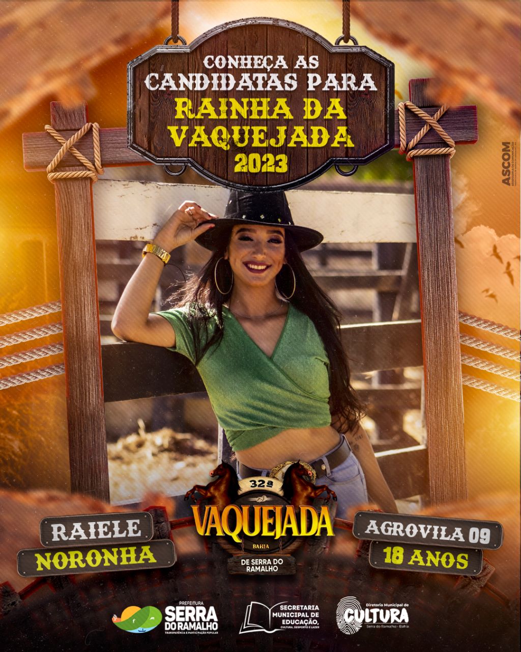 Conheça Raiele Noronha, nossa candidata n° 06 do 22° Concurso da Rainha da Vaquejada de Serra do Ramalho!