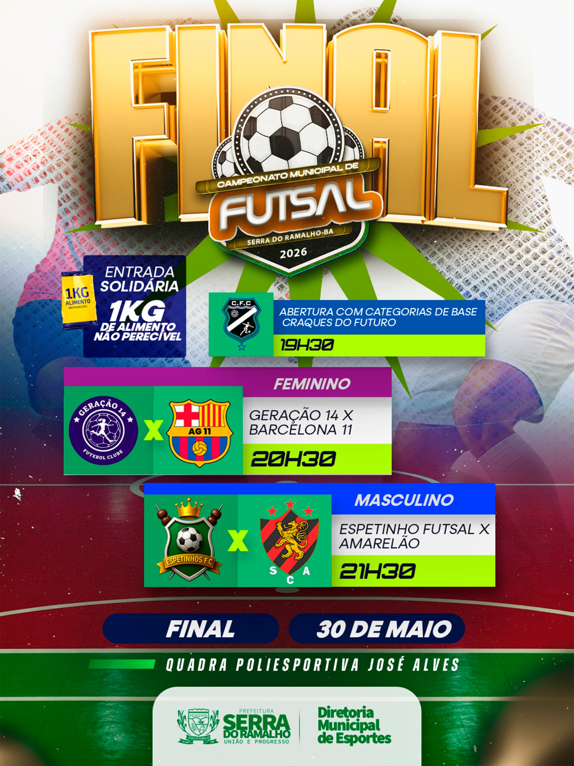 Final do Campeonato Municipal de Futsal 2026 Acontece Neste Sábado (30)