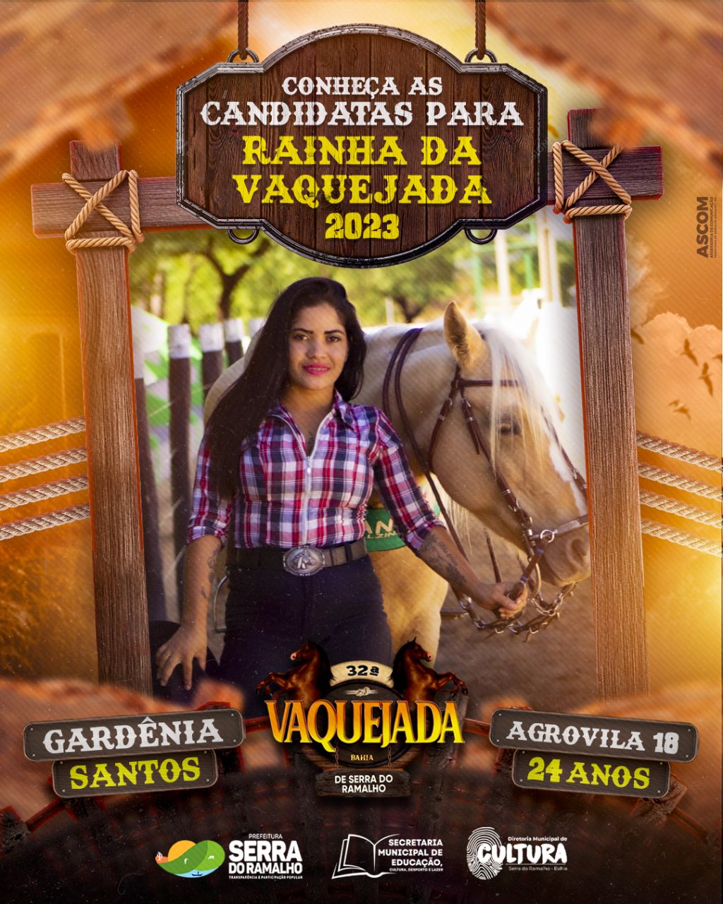 Conheça Gardênia Santos, nossa candidata n° 09 do 22° Concurso da Rainha da Vaquejada de Serra do Ramalho!