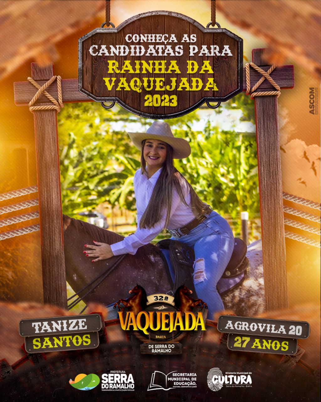Conheça Tanize Santos, nossa candidata n° 10 do 22° Concurso da Rainha da Vaquejada de Serra do Ramalho!