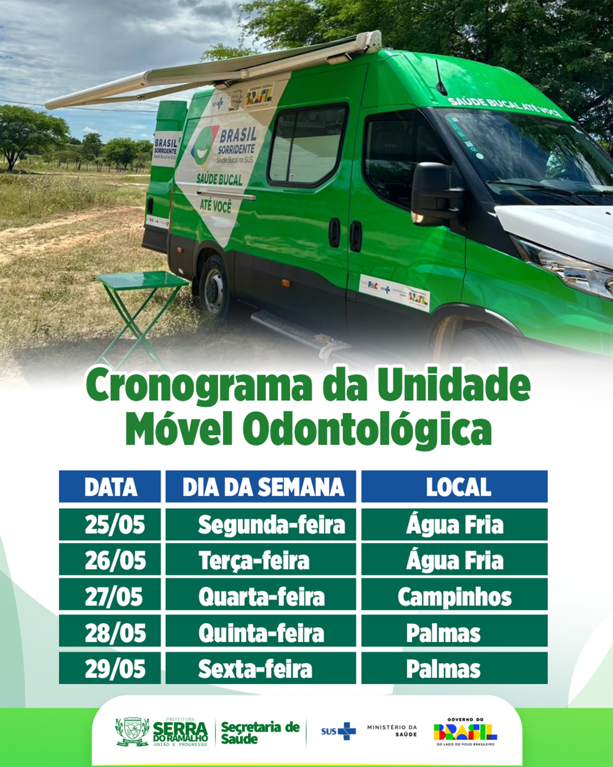 Unidade Móvel Odontológica Divulga Cronograma de Atendimentos em Comunidades de Serra do Ramalho