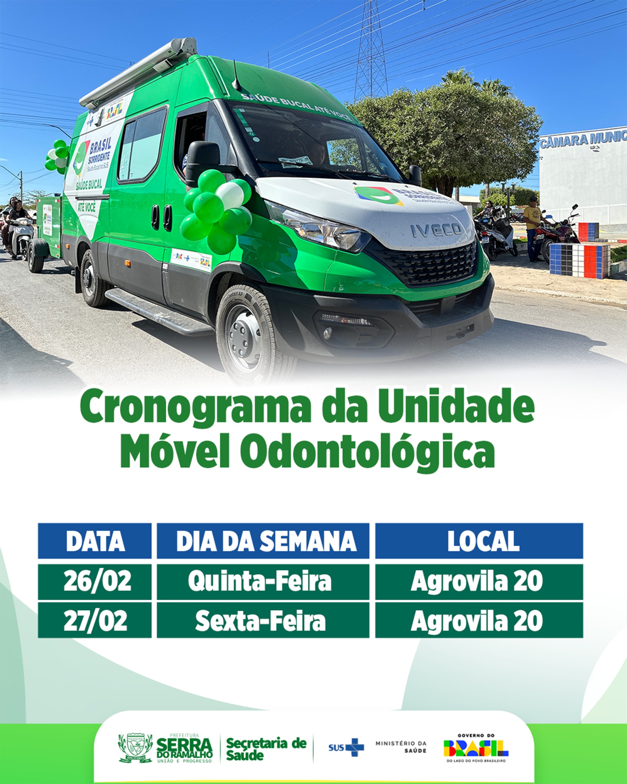 Unidade Móvel Odontológica Atende na Agrovila 20 Nesta Quinta (26) e Sexta-feira (27)