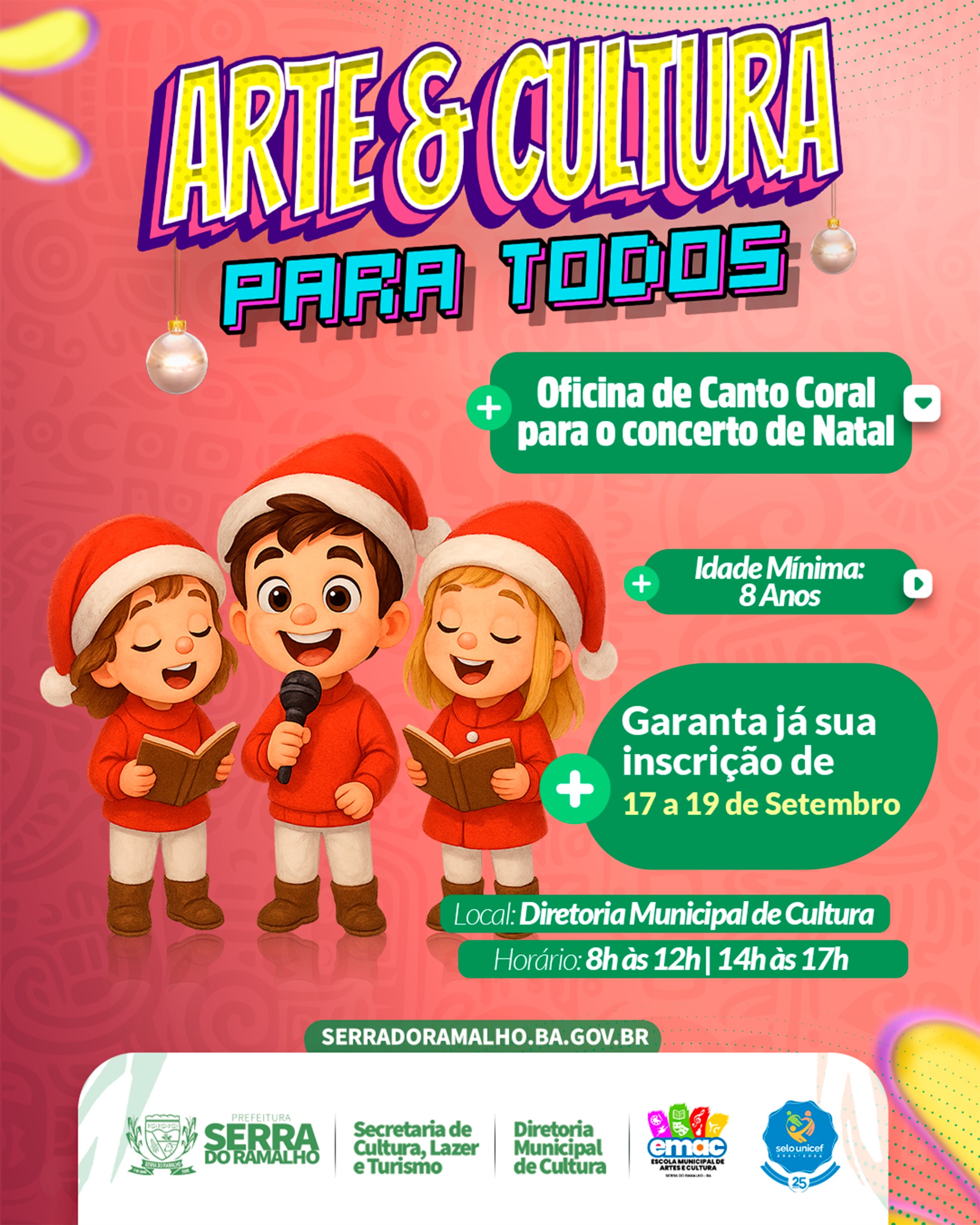 Inscrições Abertas Para Oficina de Canto Coral do Programa Arte & Cultura para Todos