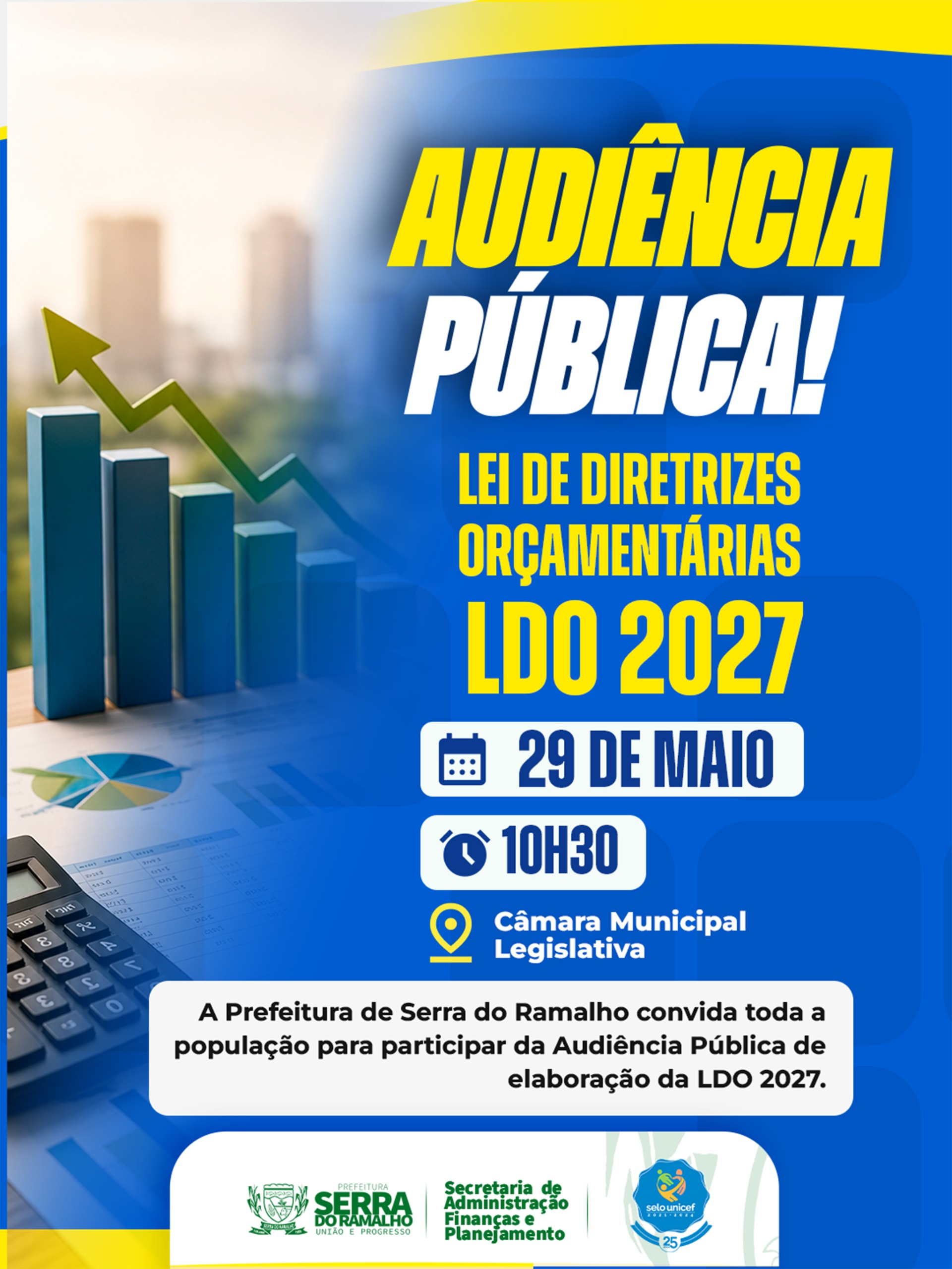 Audiência Pública Vai Discutir Elaboração da LDO 2027 em Serra do Ramalho
