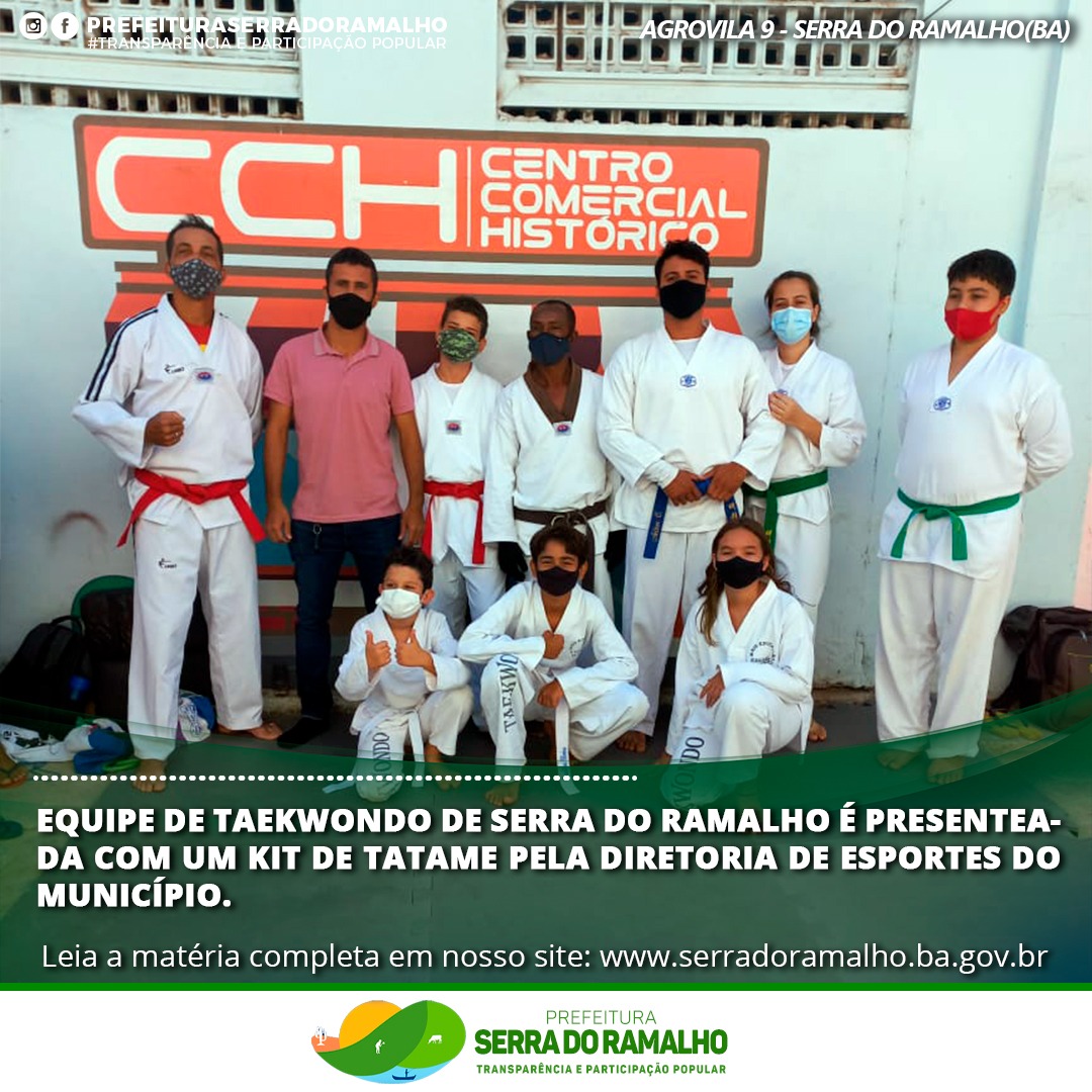 Diretoria de Esportes presenteia equipe de Taekwondo de Serra do Ramalho com tatame