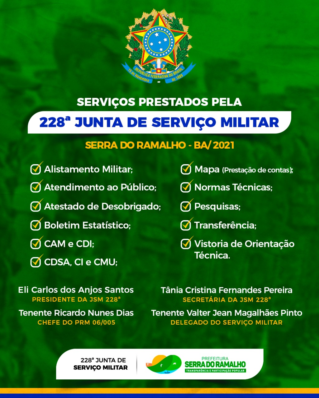 Você sabe quais os serviços prestados pela 228ª Junta de Serviço Militar de Serra do Ramalho? Se não sabe, então se liga: