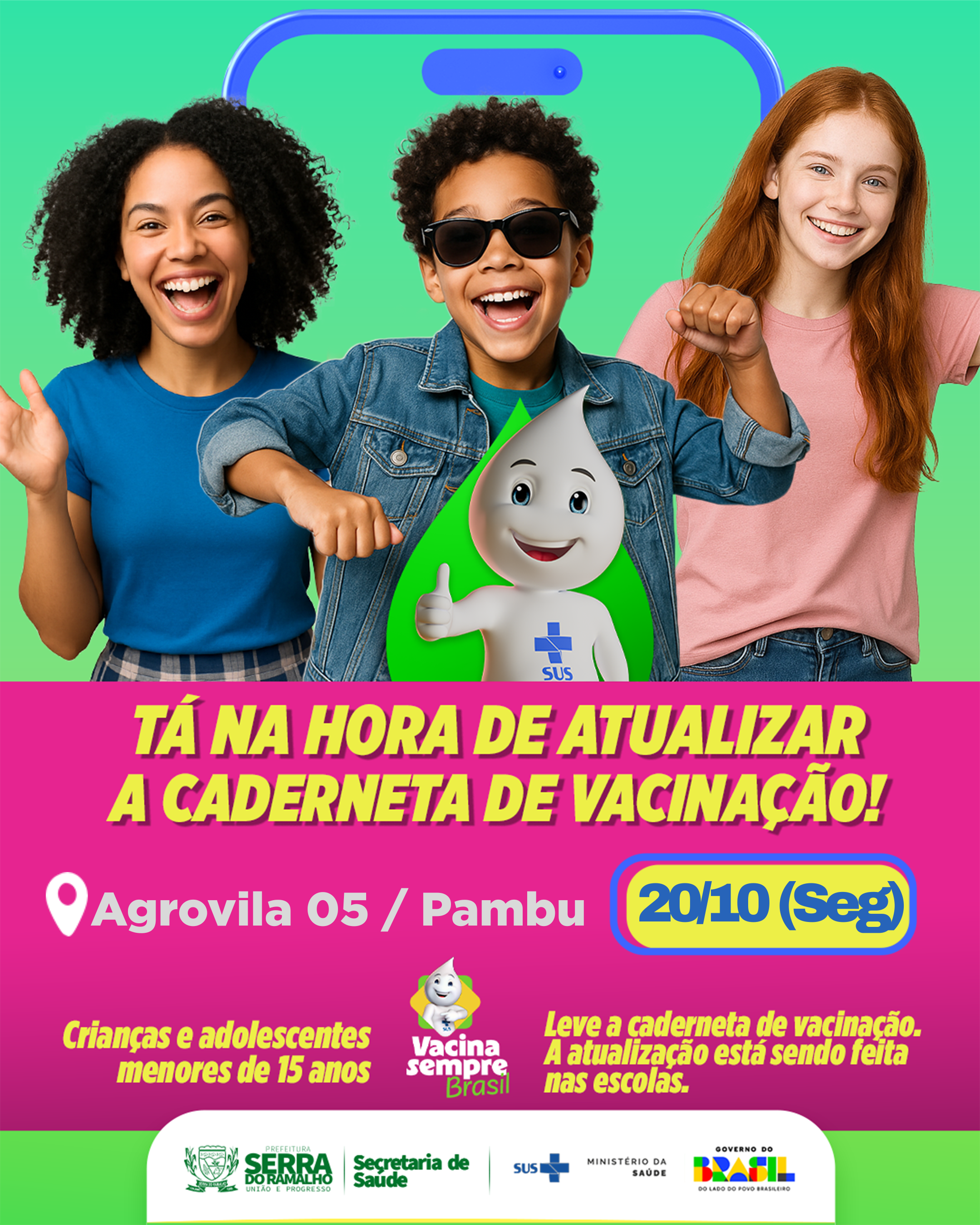 Atualização da caderneta de vacinação acontece nesta segunda-feira (20) na Agrovila 05, Pambu