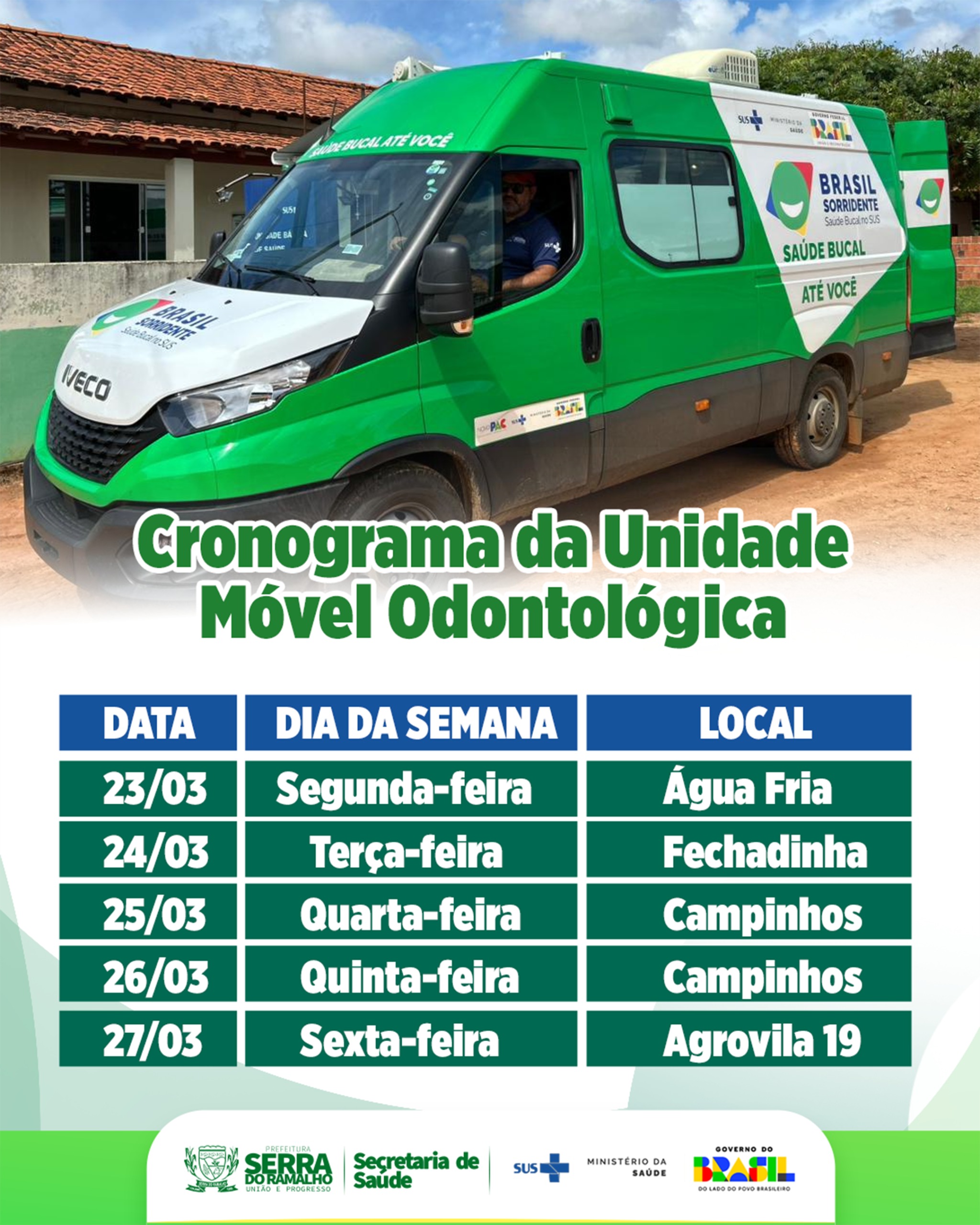 Unidade Móvel Odontológica Divulga Cronograma De Atendimentos Da Semana