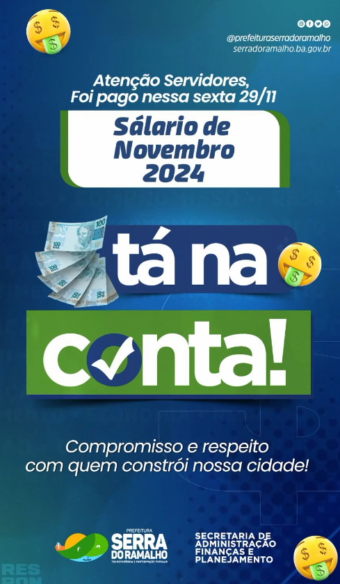 Salário de Novembro na Conta!