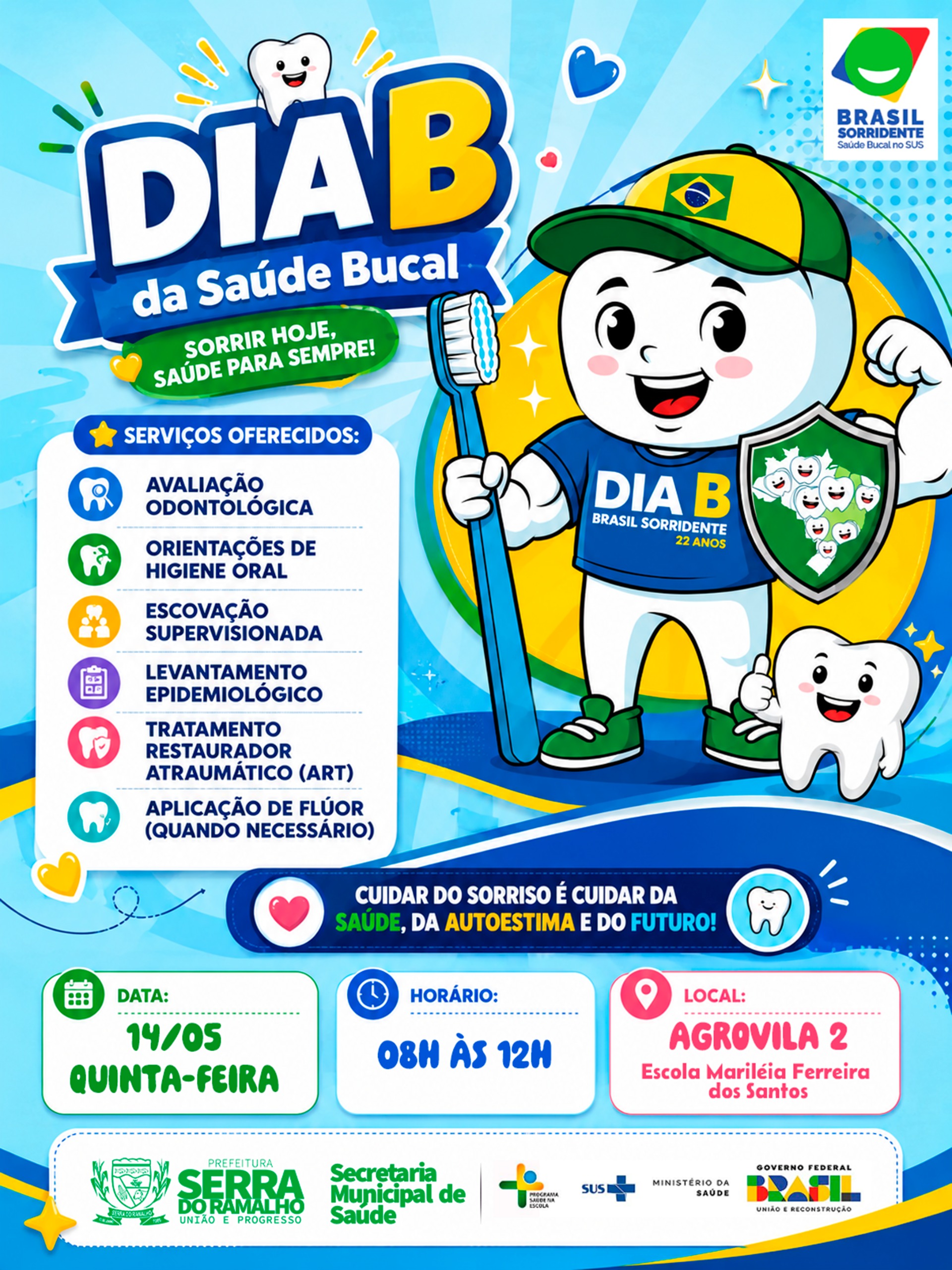 Dia B da Saúde Bucal Será Realizado na Agrovila 2 Nesta Quinta-feira (14)