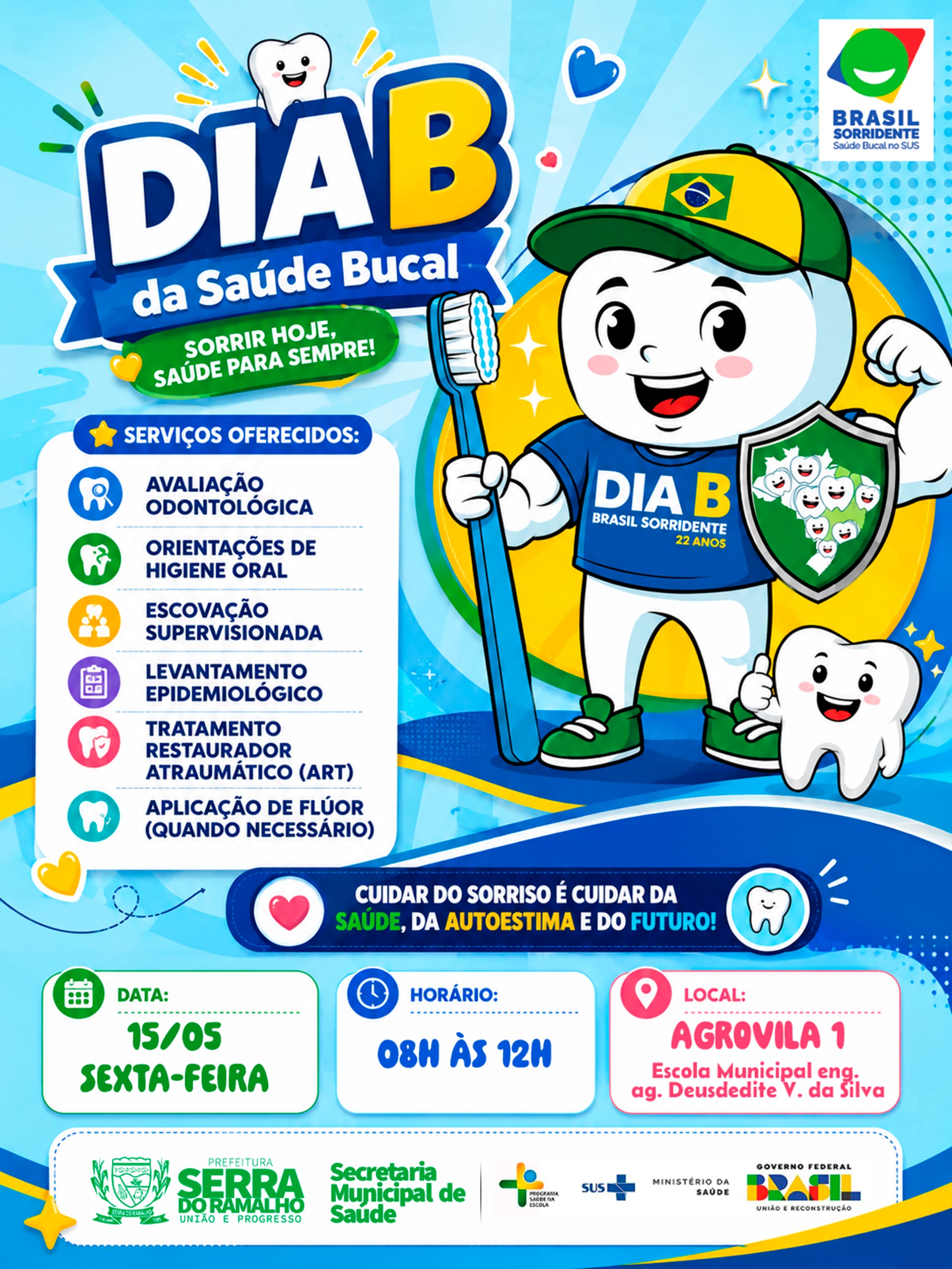Dia B da Saúde Bucal Será Realizado na Agrovila 1 Nesta Sexta-Feira (15)