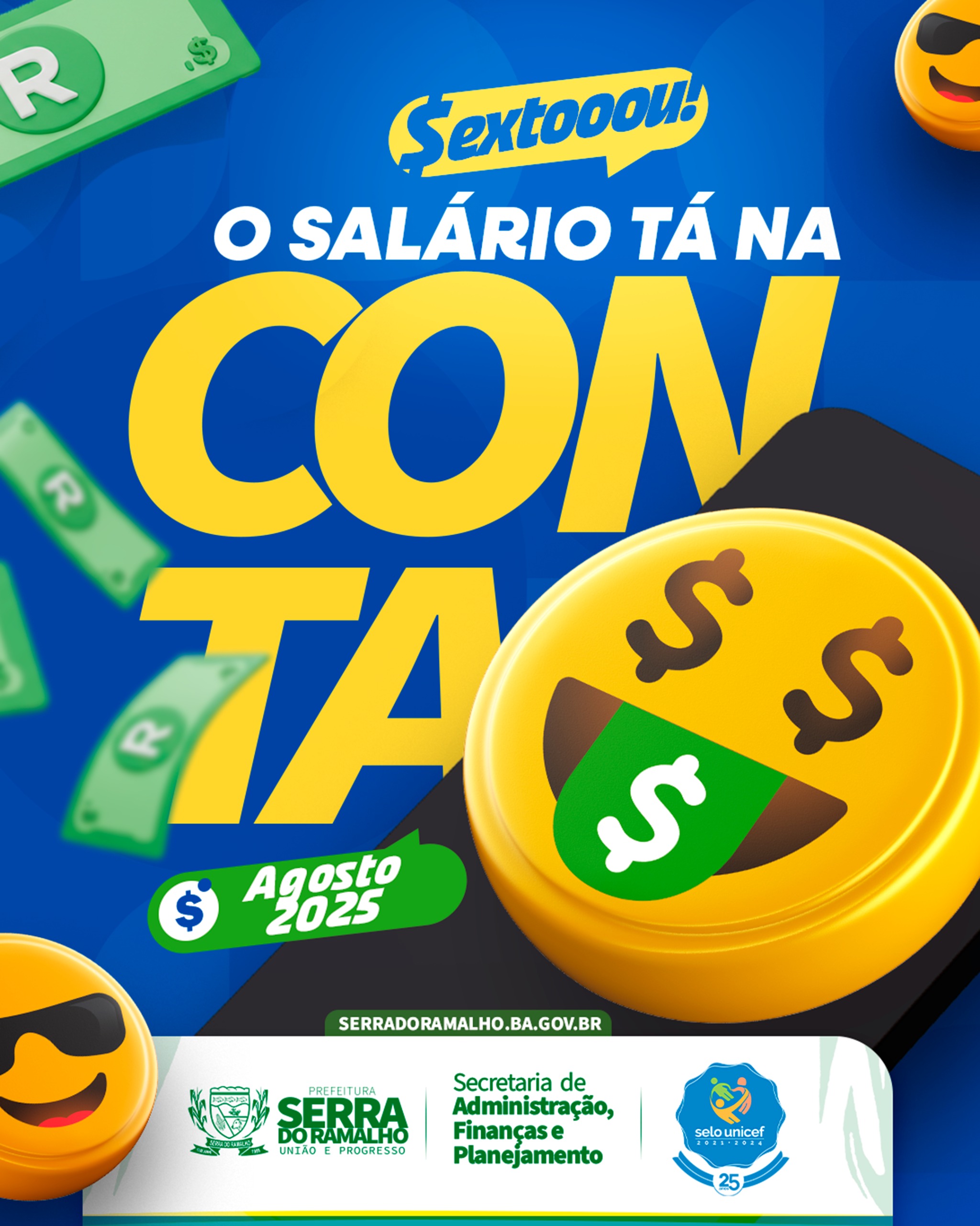 Salário de agosto já está disponível para servidores municipais de Serra do Ramalho