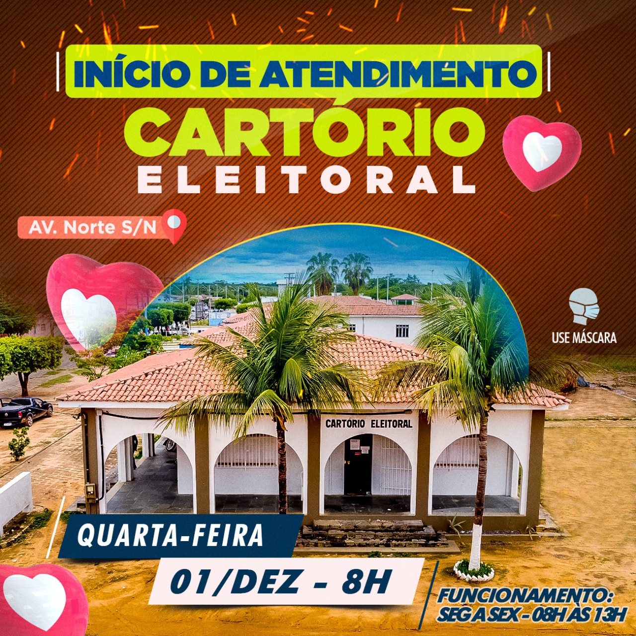 A prefeitura de Serra do Ramalho informa que nesta quarta-feira dia 1⁰ de dezembro será inaugurado o posto de atendimento do TRE - Tribunal Regional Eleitoral que agora atenderá os eleitores de forma permanente no município.