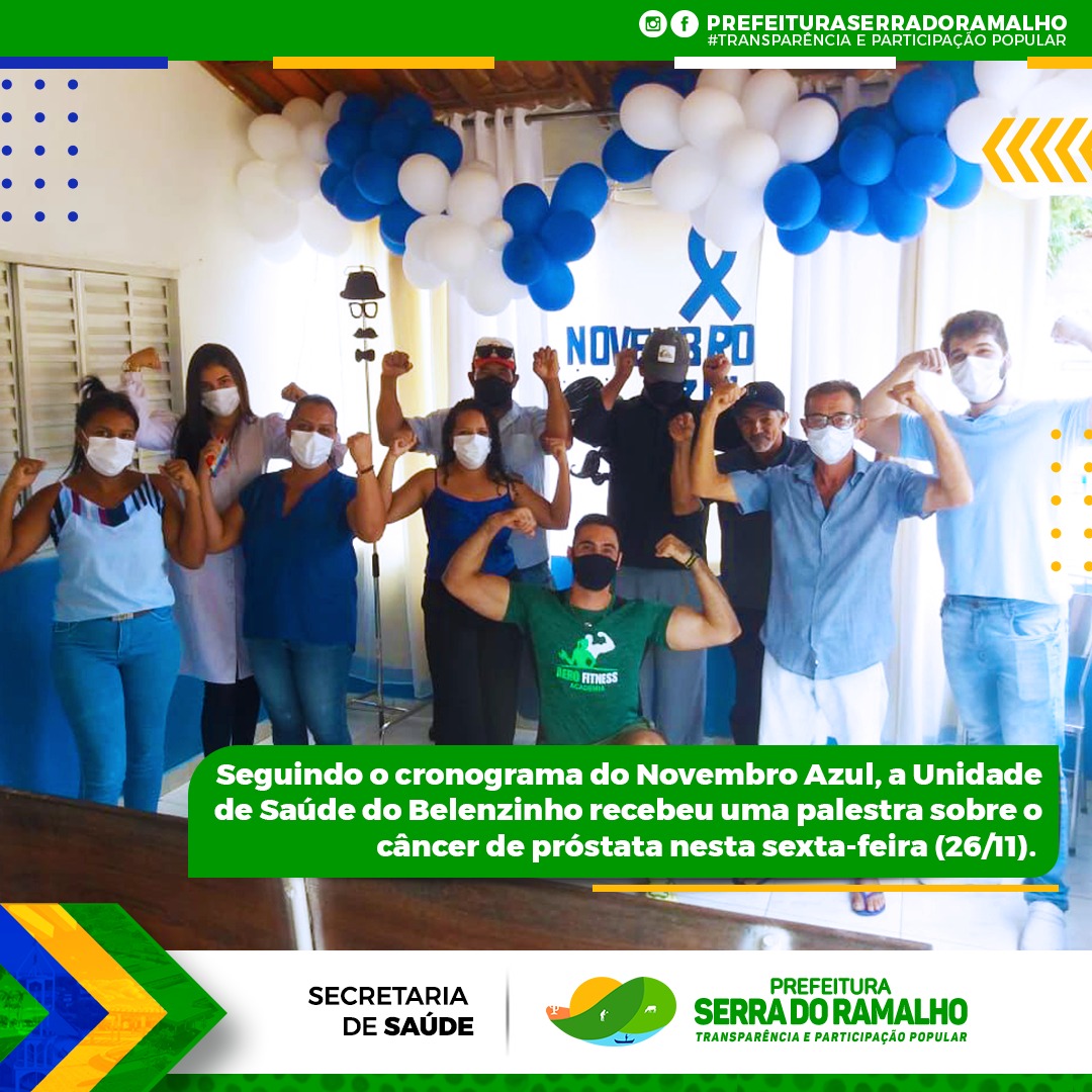 A palestra na Unidade de Saúde deu seguimento às ações promovidas pelo município em prol da campanha do Novembro Azul e foi ministrada pelo médico Jefferson Novais, pela enfermeira Caroline Lorrane Gonçalves, e contou com a participação d