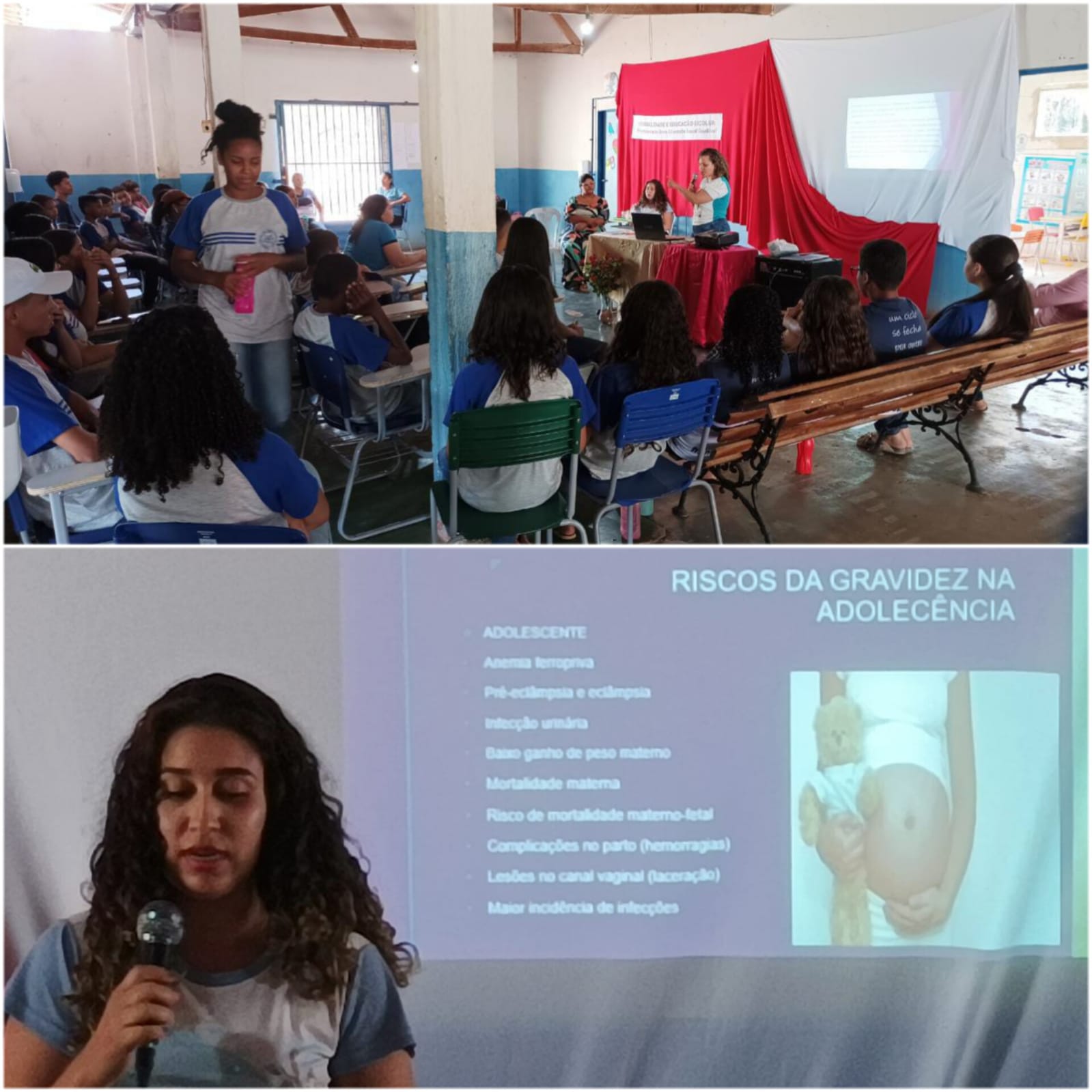 Parceria entre Secretaria de Saúde e de Educação promove palestra sobre Educação Sexual aos adolescentes da Escola 02 de julho na Agrovila 20