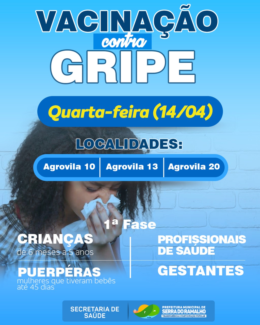 Vacinação contra Gripe , nesta quarta-feira dia 14/04/2021.
