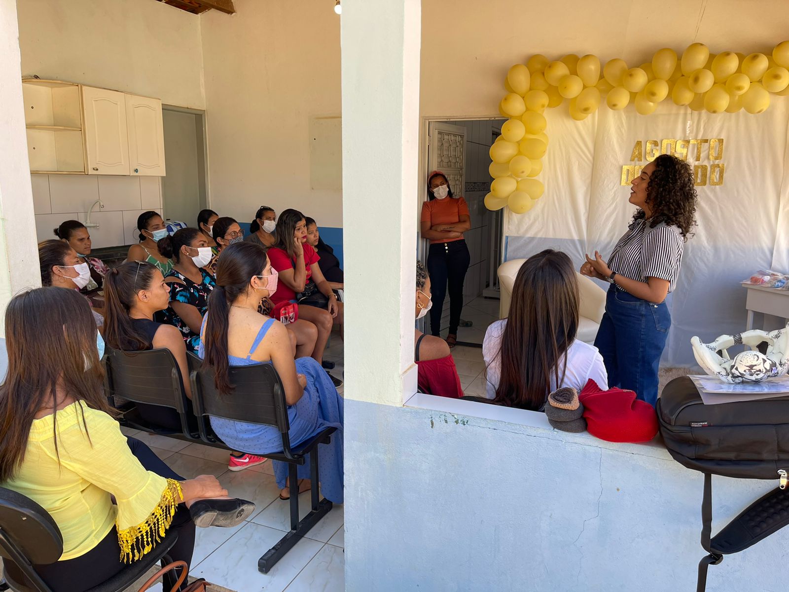 A Campanha Agosto Dourado continua sendo promovida pela Secretaria de Saúde de nosso município, e na manhã desta segunda-feira (29/08) foi a vez das mamães cadastradas na PSF Belenzinho na Agrovila 09, participarem dessa importante ação!