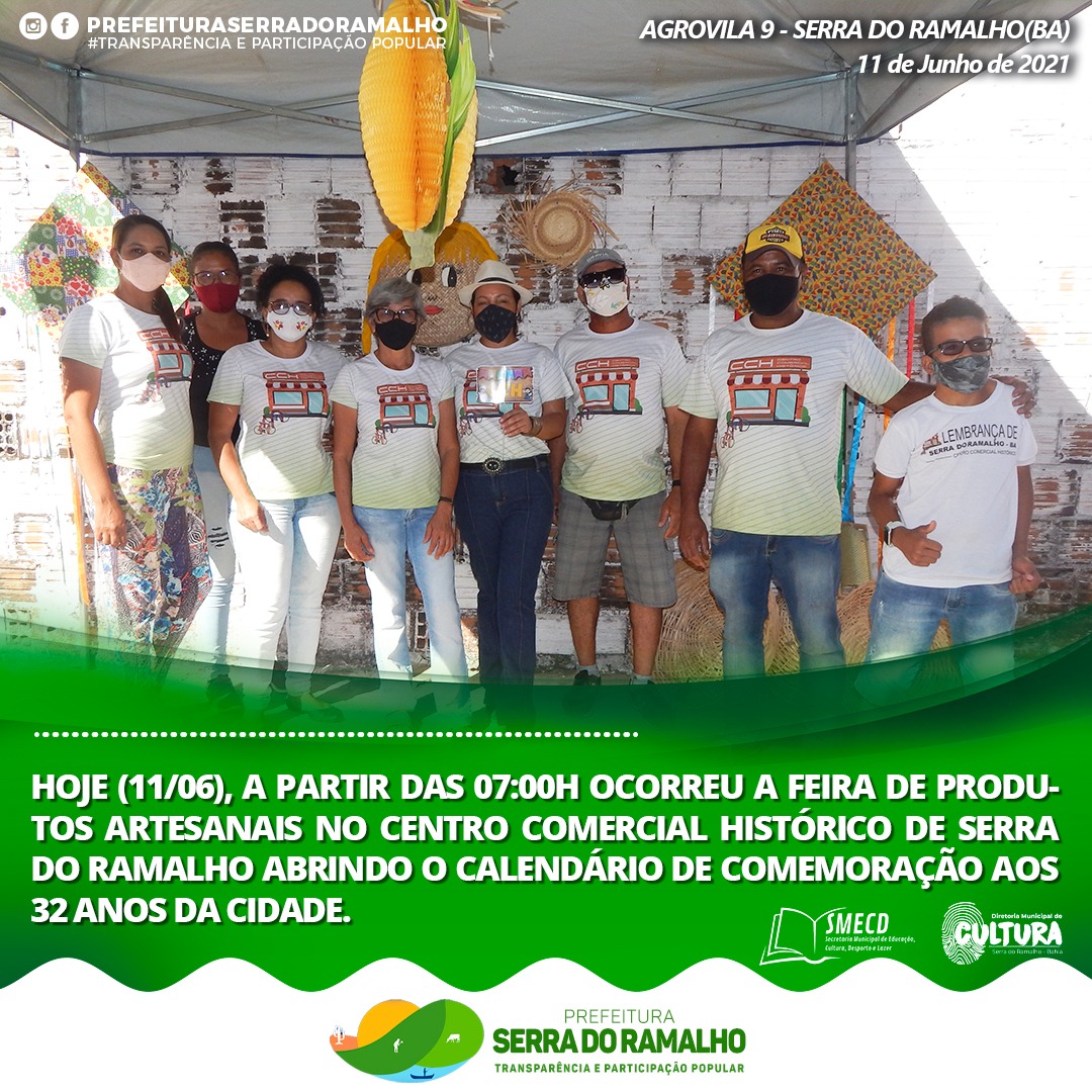 Hoje (11/06), a partir das 7h ocorreu a feira de produtos artesanais no Centro Comercial Histórico de Serra do Ramalho, abrindo o calendário de comemoração aos 32 anos da cidade.