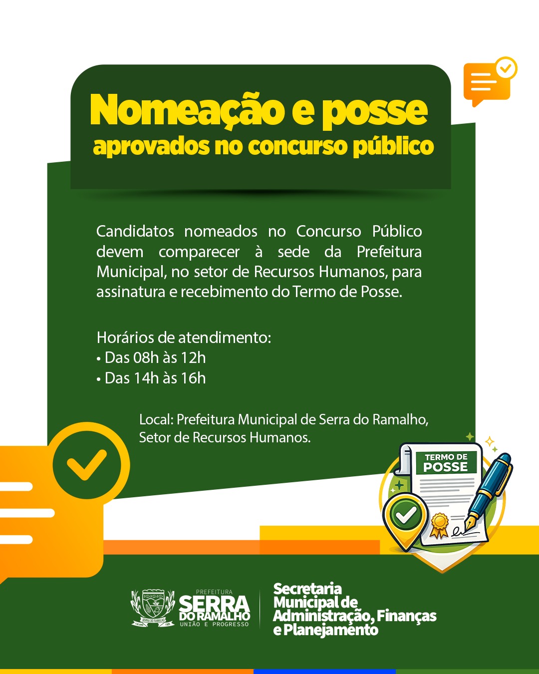Nomeação e Posse Dos Aprovados no Concurso Público