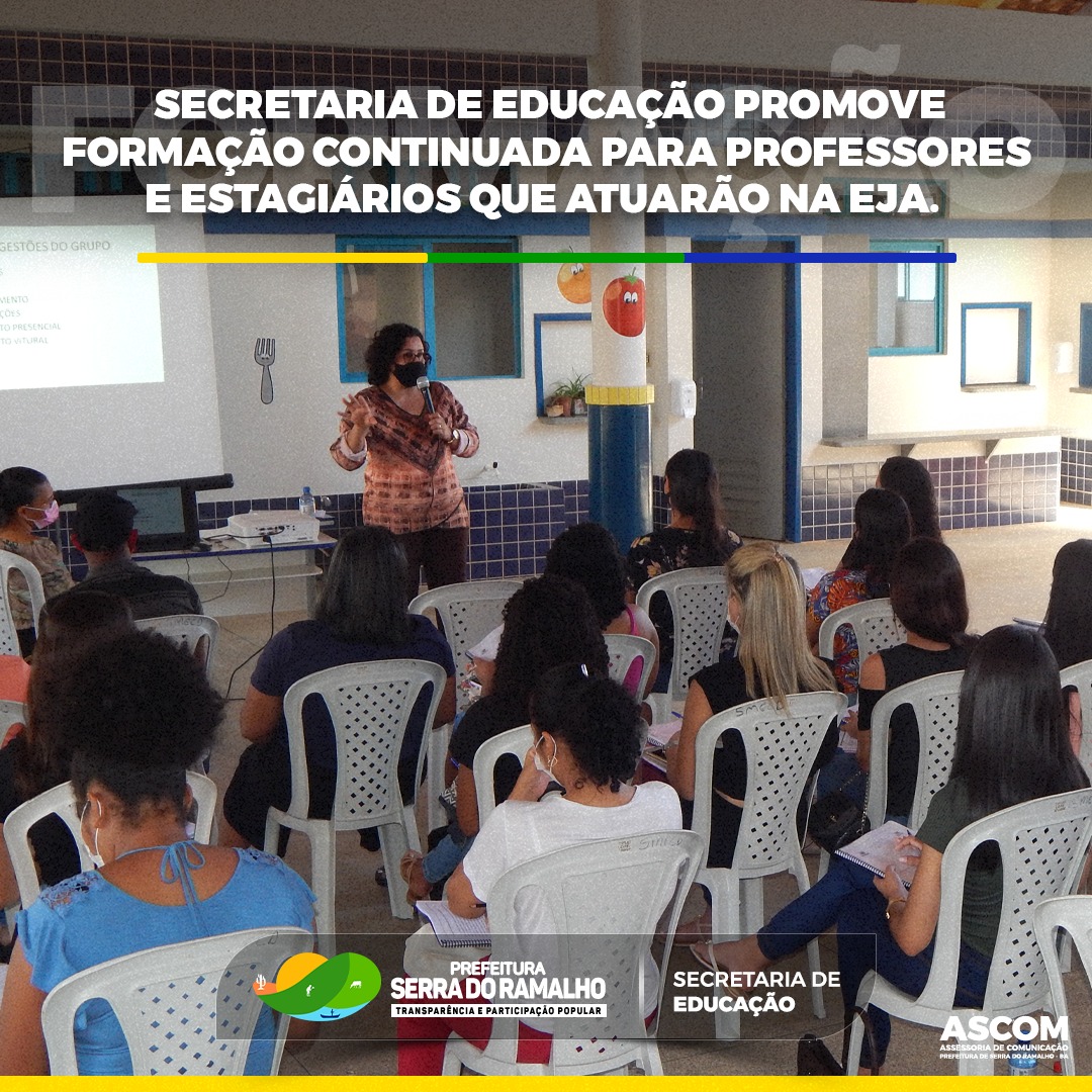 Secretaria de Educação promove formação continuada para professores e estagiários que atuarão na EJA.
