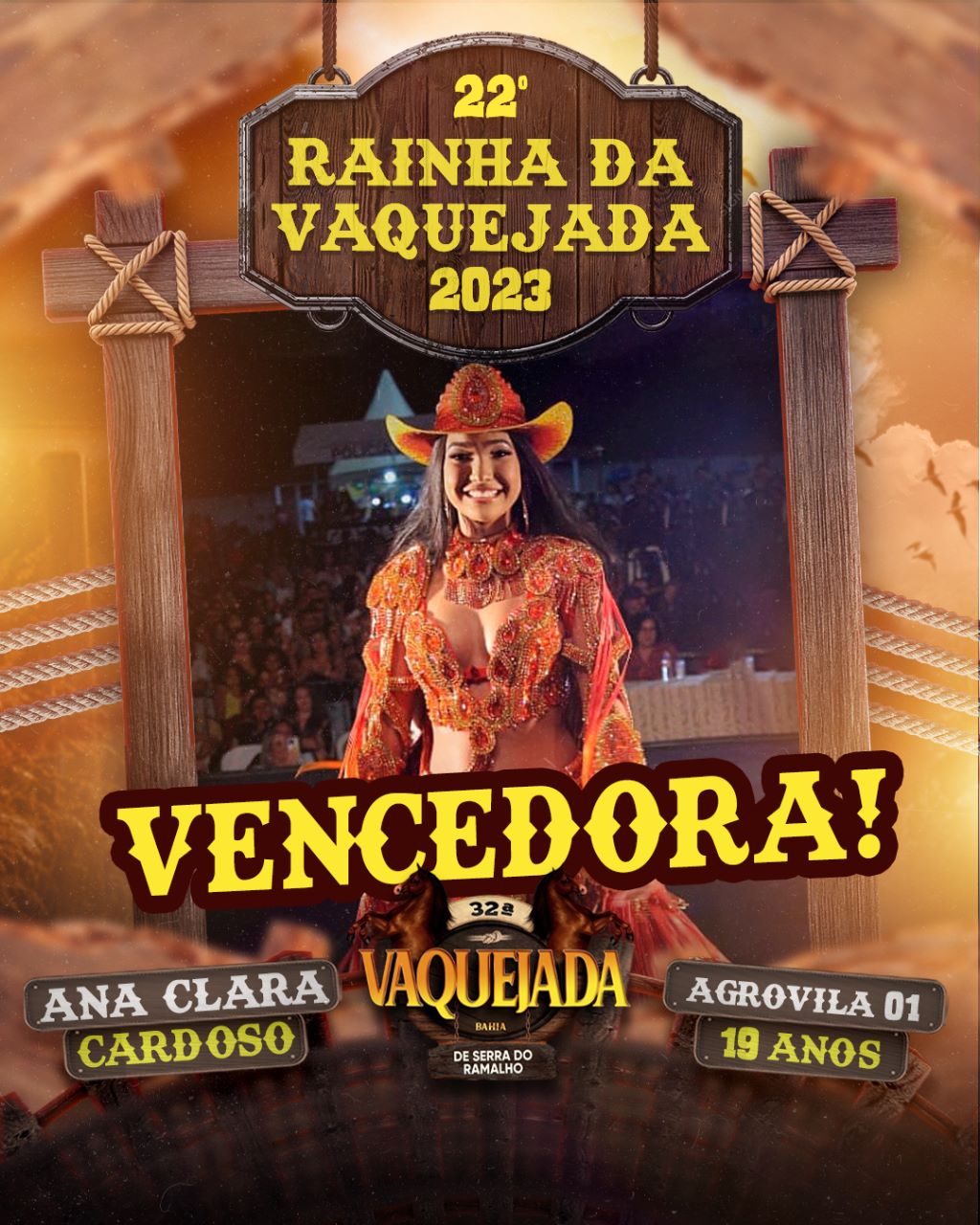 Vaquejada 2023 Parabéns à nova Rainha da Vaquejada!