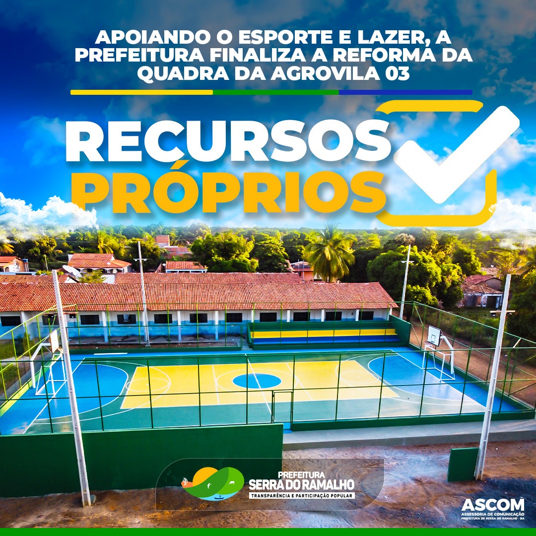 Apoiando o esporte e lazer municipal, a Prefeitura realiza reforma da quadra da Agrovila 03.