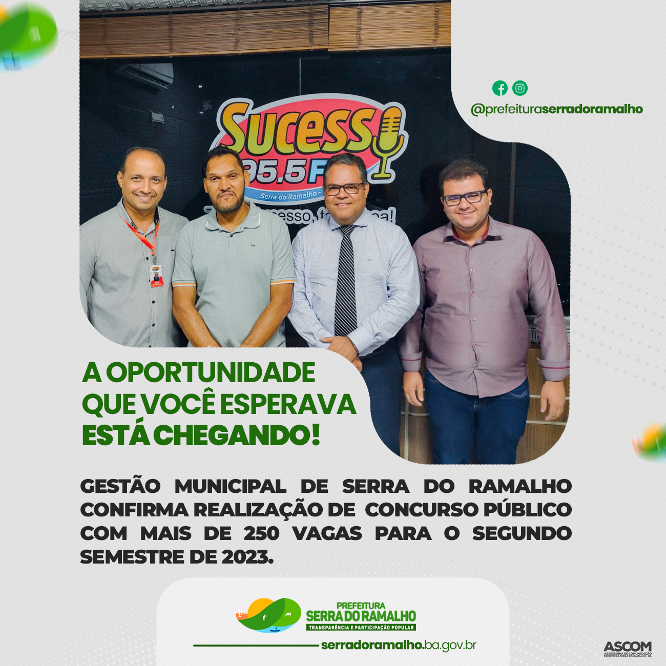 Gestão Municipal confirma realização de concurso público com mais de 250 vagas para o segundo semestre de 2023.