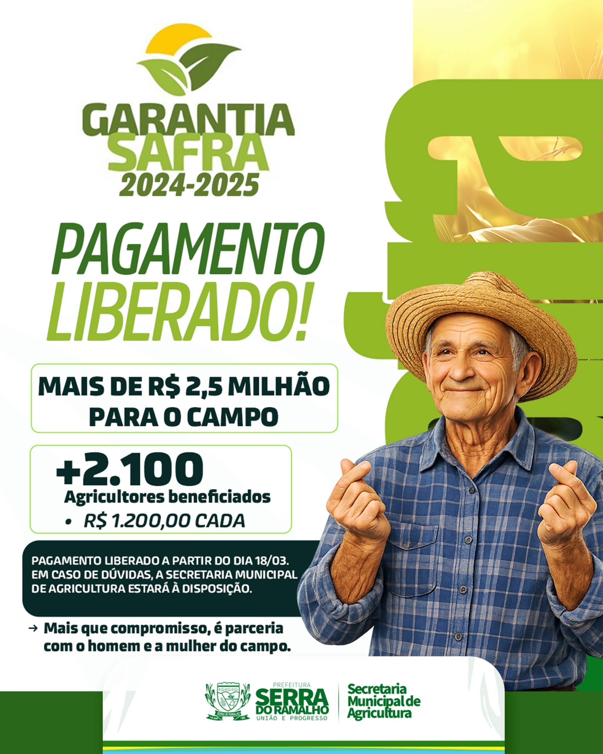 Pagamento do Garantia Safra é Liberado e Beneficia Mais de 2.100 Agricultores Em Serra do Ramalho