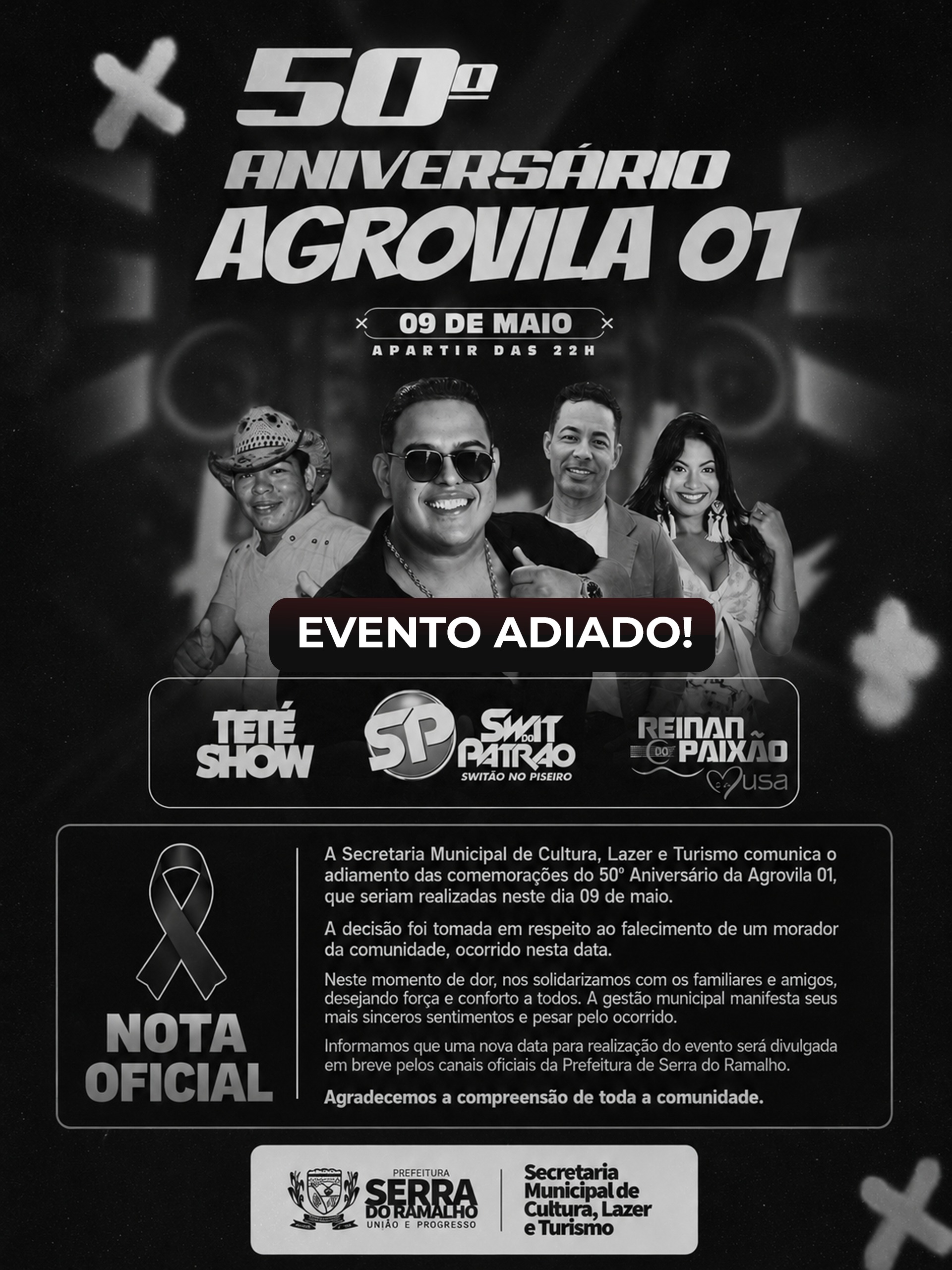 Secretaria de Cultura Comunica Adiamento das Comemorações do 50º Aniversário da Agrovila 01