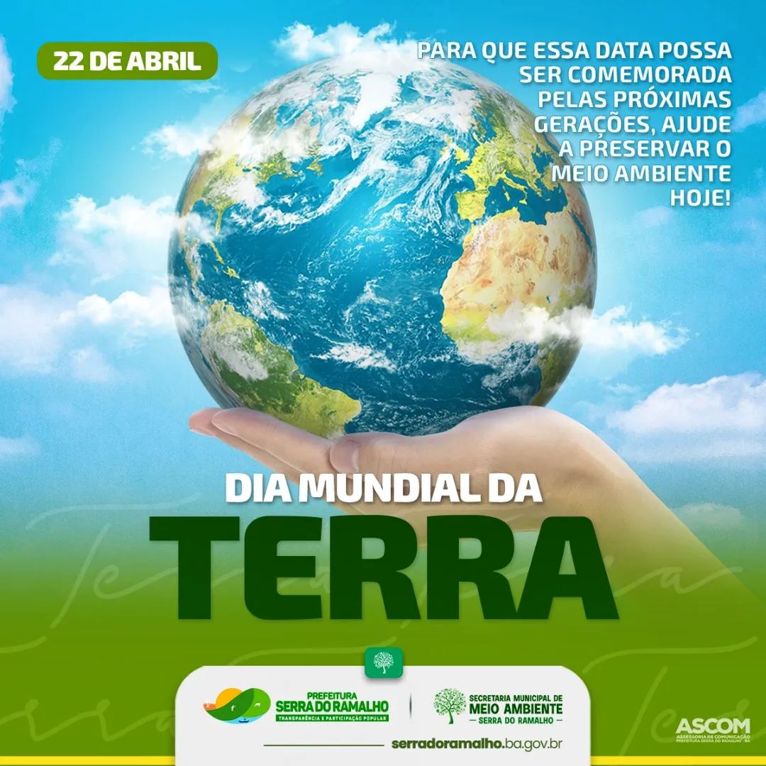 Hoje (22/04) é dia mundial da terra!
