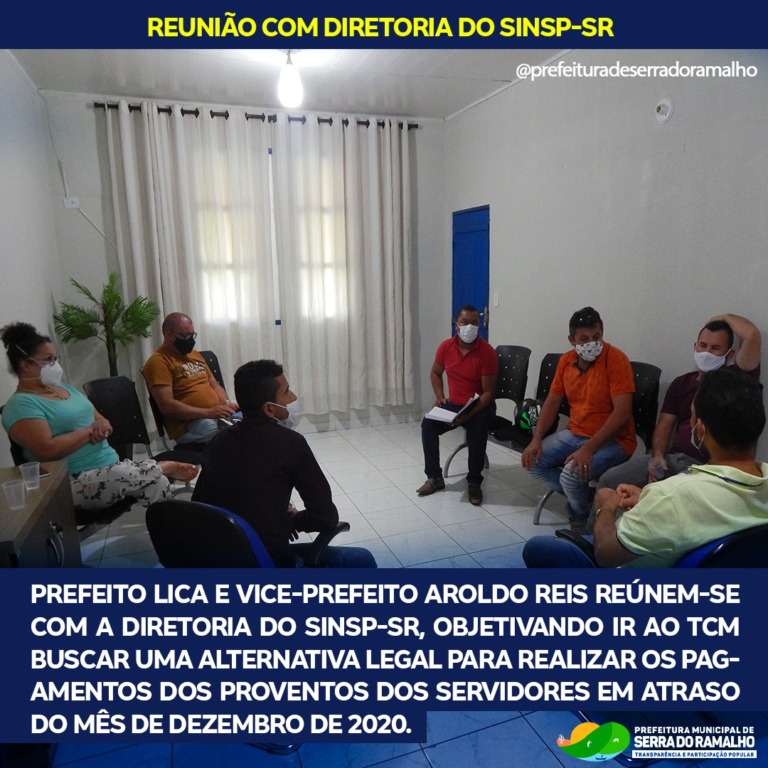 Aconteceu nesta quarta-feira uma reunião de grande importância com a Diretoria do SINSP-SR, o prefeito Lica (Elicarlos) e o vice-prefeito Aroldo Reis.
