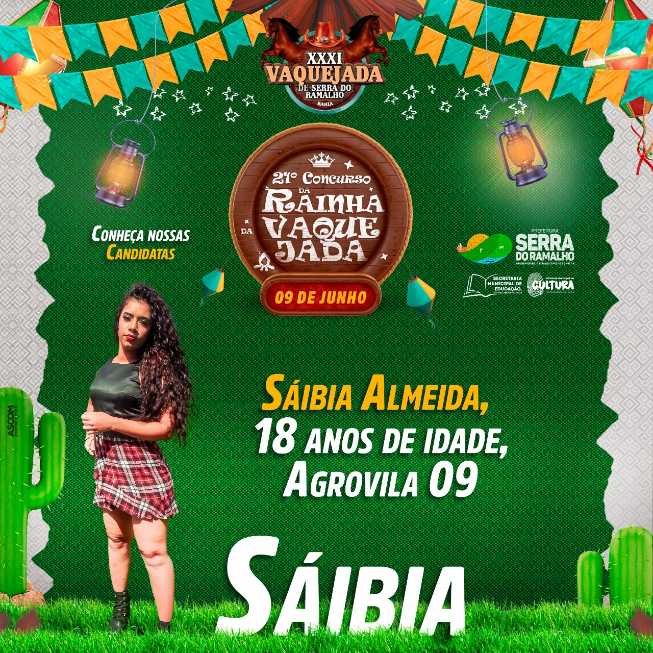 Conheça Sáibia Almeida, uma das nossas belíssimas candidatas ao título de Rainha da XXXI Vaquejada de Serra do Ramalho.