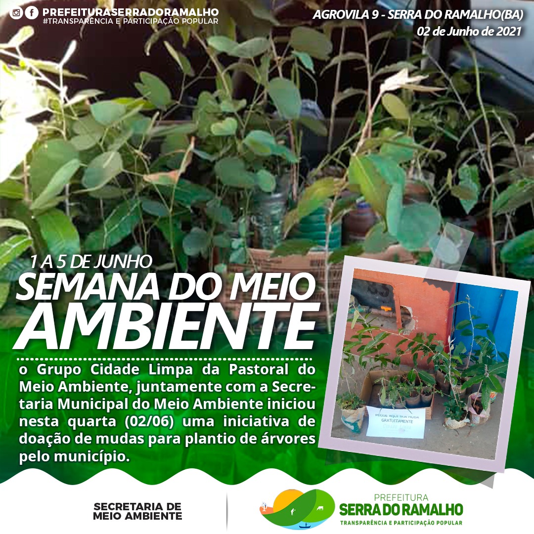 A Semana do Meio Ambiente é comemorada do primeiro ao quinto dia de junho e visa a conscientização de pautas ambientais e de preservação do meio ambiente.