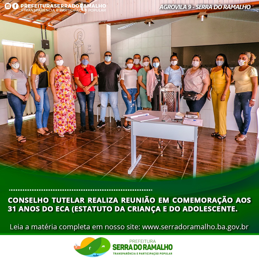 Ontem (12/07) o Conselho Tutelar realizou uma reunião em comemoração aos 31 anos do ECA (Estatuto da Criança e do Adolescente.