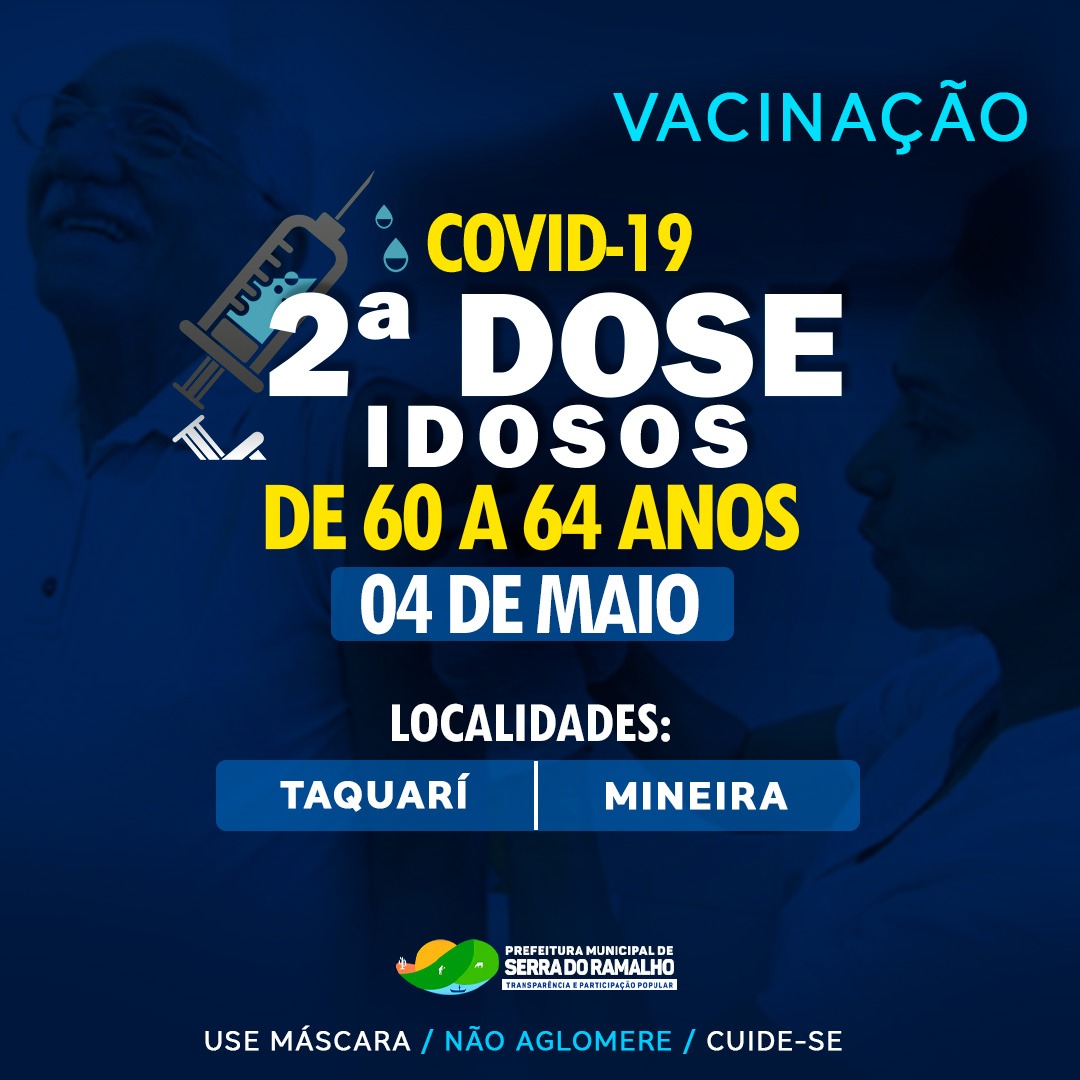 Vacinação Covid-19 , 2º dose para idosos de 60 à 64 anos, 04/05/2021.