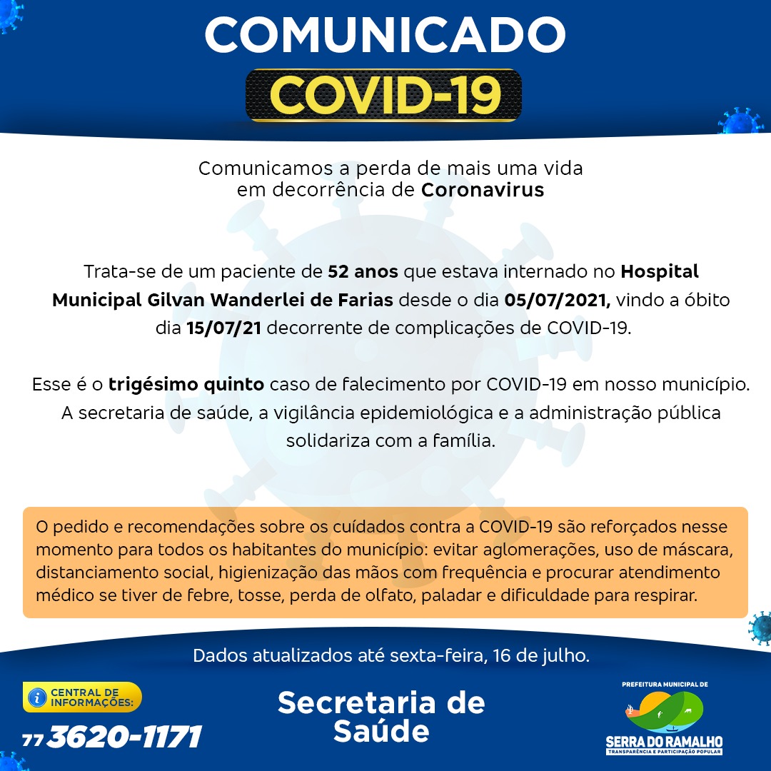 Comunicado 35 óbito