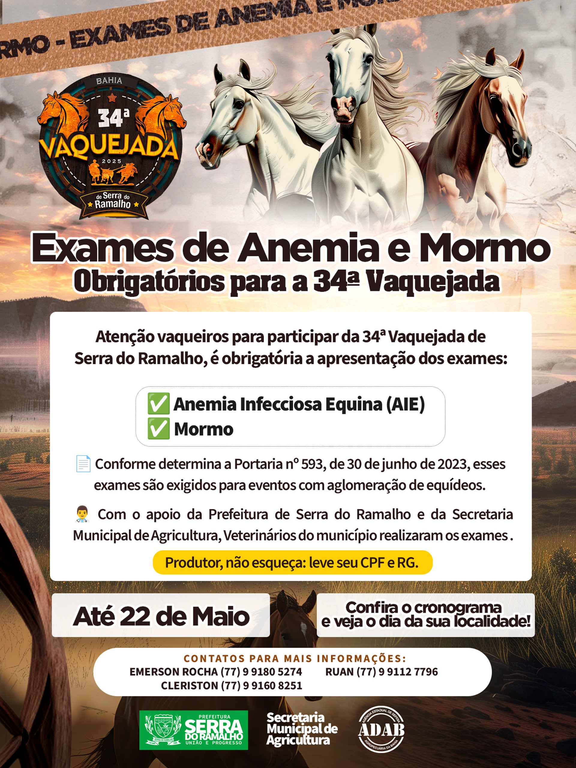Roteiro de coleta dos exames de Mormo e Anemia Infecciosa Equina