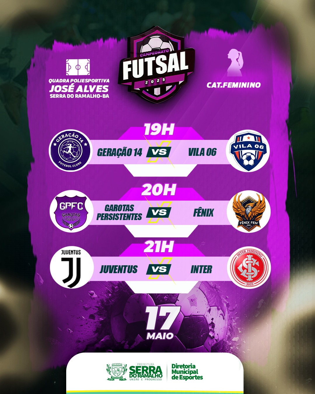 Campeonato Serramalhense de Futsal Feminino dia 17/05